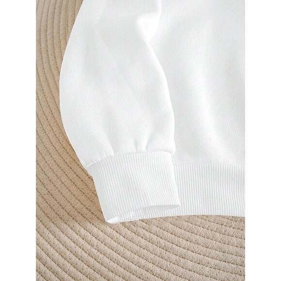 ⚡Women White Chicago Imported Graphic Crewneck Long Sleeve Pullover Sweatshirt - Picture 3 of 5